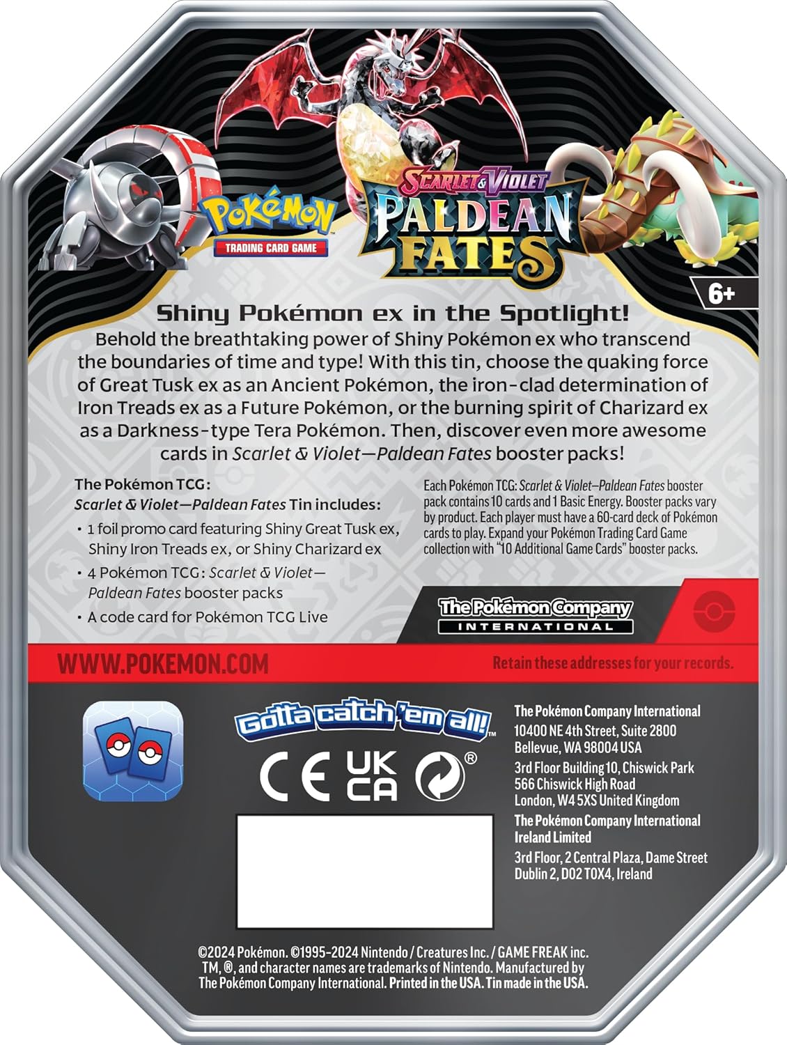 Paldean Fates Tin - Shiny Charizard
